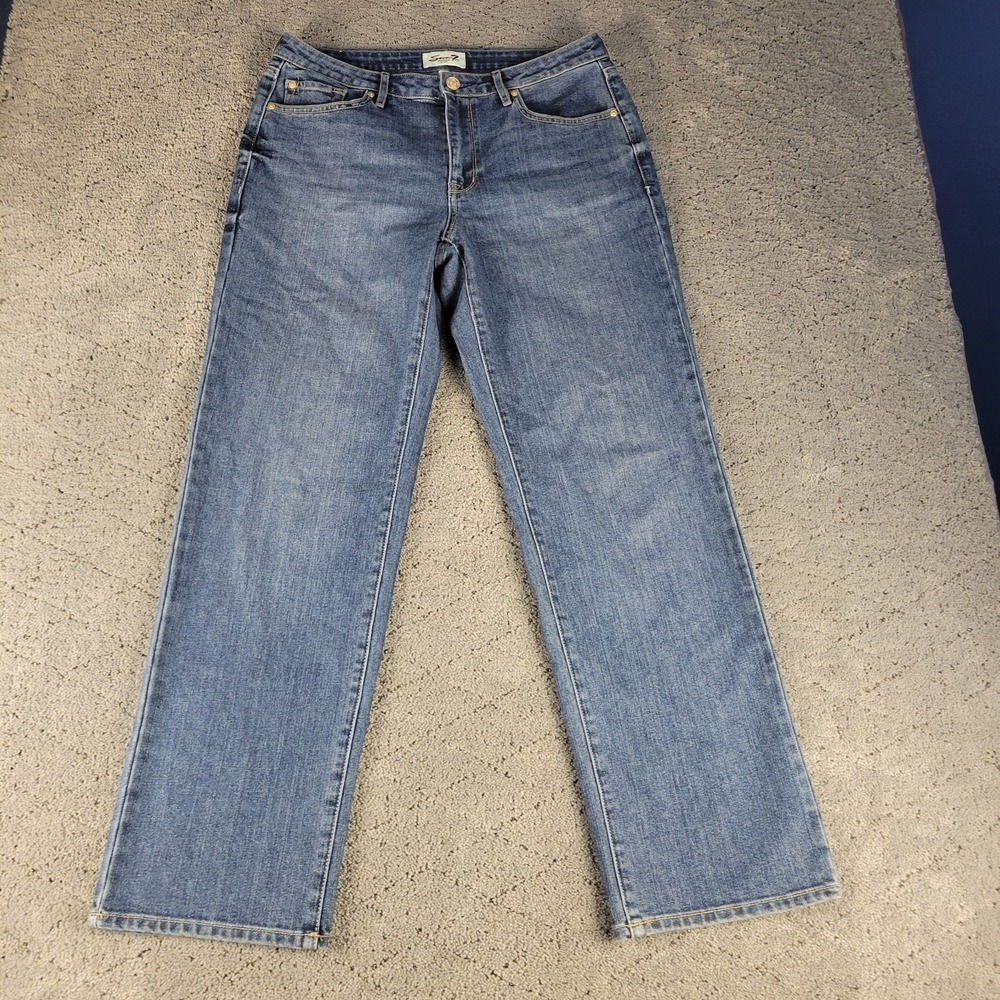 Seven7 Jeans Womens 6 Blue Loose Straight Denim Wide Leg Relaxed Medium Wash